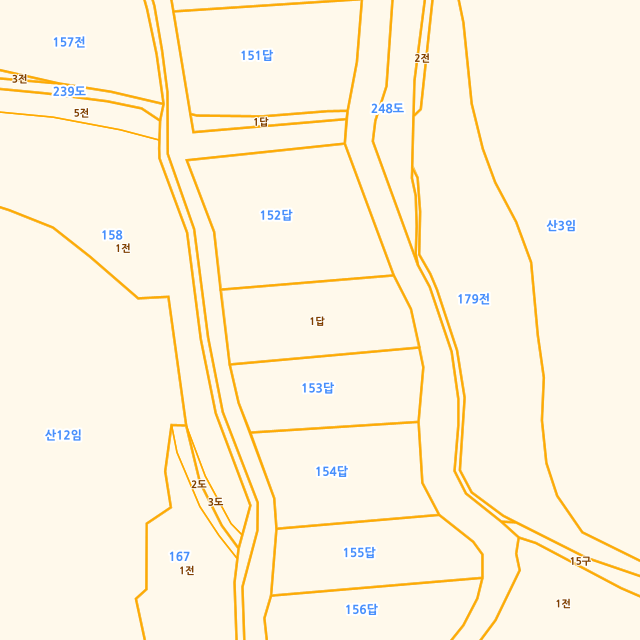 충청북도 보은군 산외면 탁주리 152-1 지적도