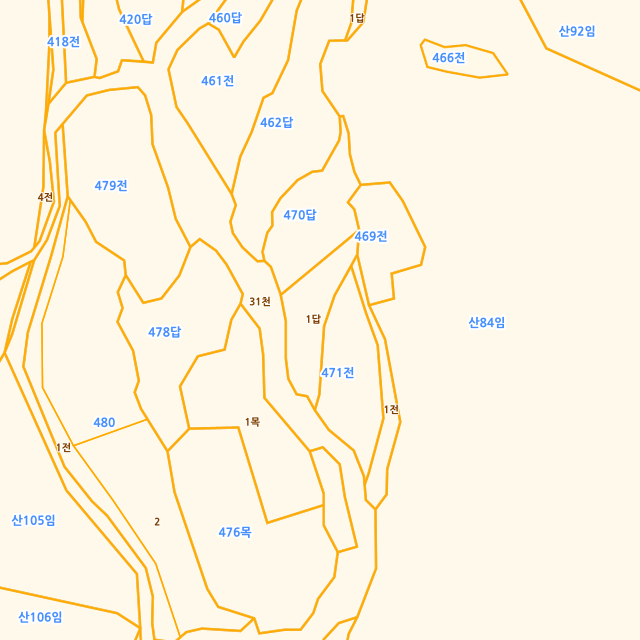 충청북도 옥천군 군북면 이백리 470-1 지적도