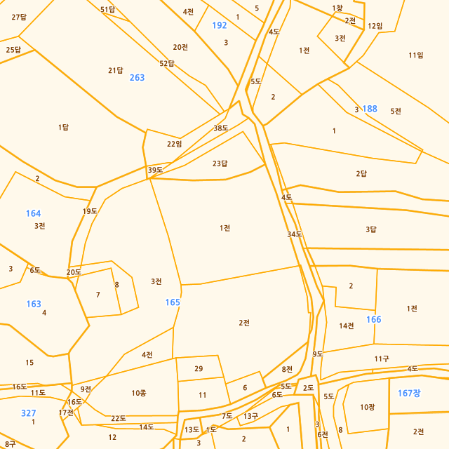 충청남도 아산시 영인면 창용리 165-1 지적도