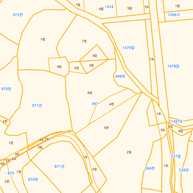 전라남도 고흥군 금산면 신촌리 497-6 지적도