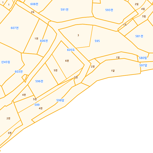 전라남도 신안군 안좌면 소곡리 596-3 지적도