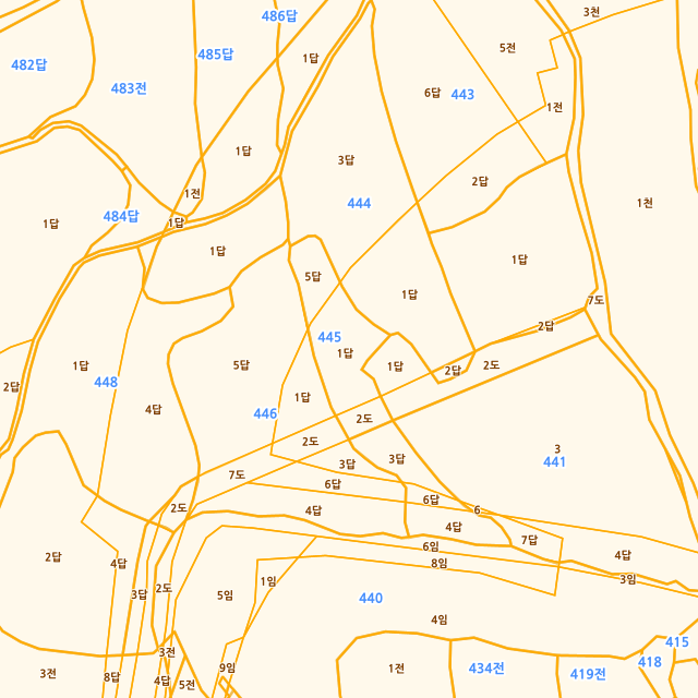 경상북도 포항시 북구 흥해읍 칠포리 445-1 지적도