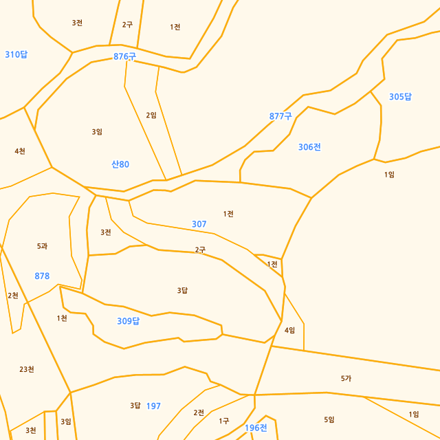 경상북도 포항시 북구 기계면 화봉리 307-1 지적도