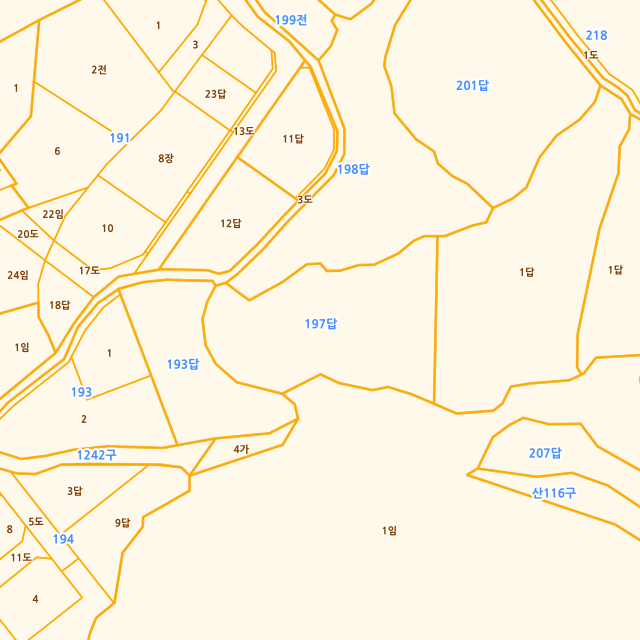 경상북도 경주시 현곡면 금장리 197 지적도