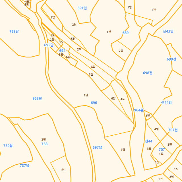 경상북도 성주군 초전면 월곡리 696-1 지적도
