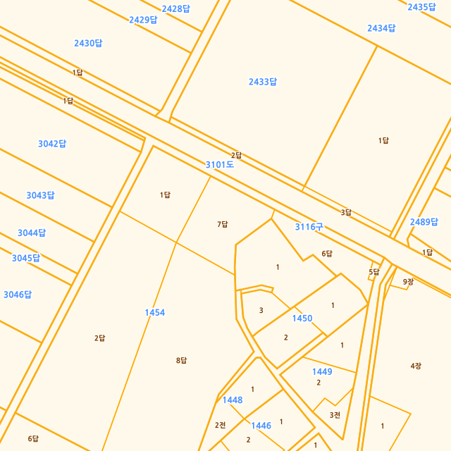 경상남도 밀양시 하남읍 백산리 1454-7 지적도