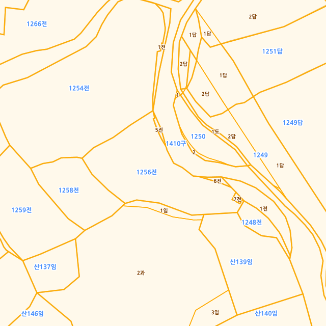 경상남도 밀양시 상남면 동산리 1256 지적도