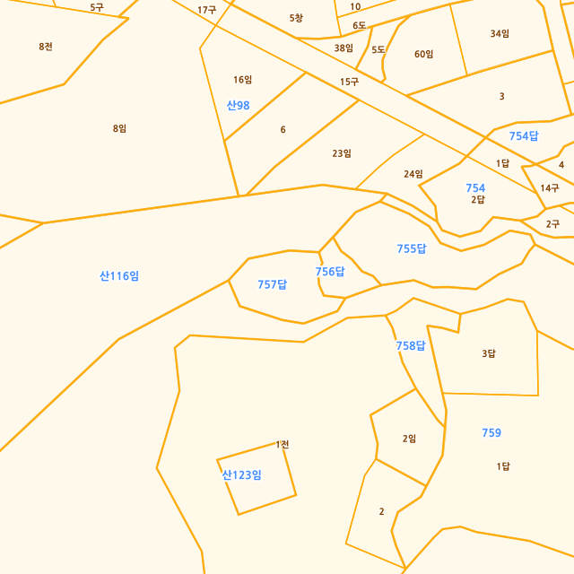 경상남도 산청군 단성면 운리 757 지적도