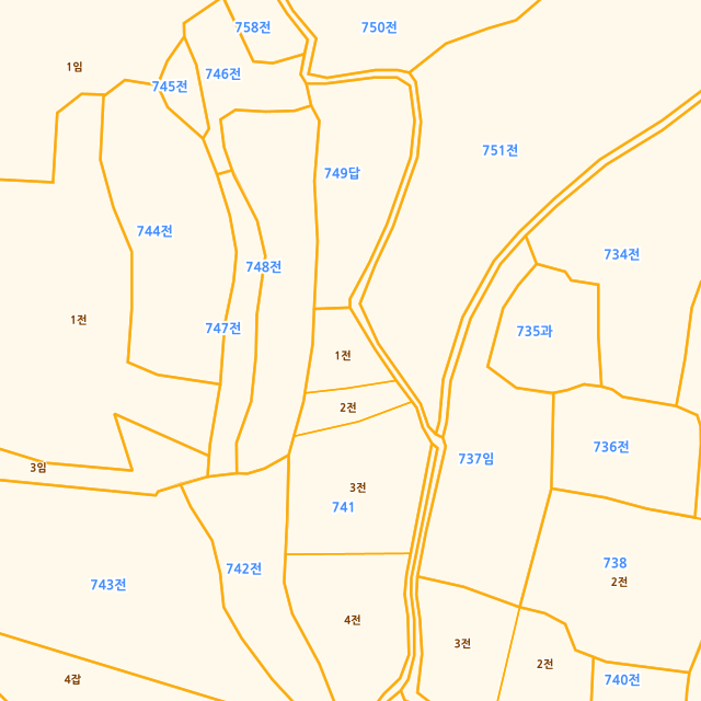 경상남도 함양군 수동면 우명리 741-1 지적도