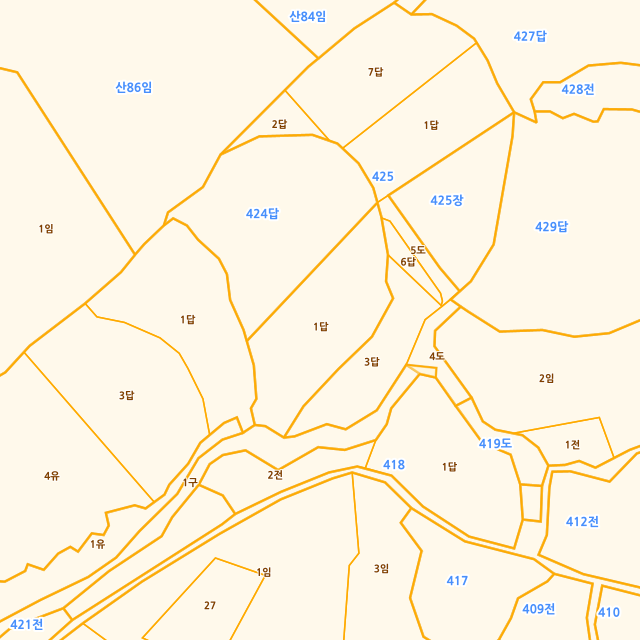 전북특별자치도 익산시 왕궁면 동용리 424-1 지적도