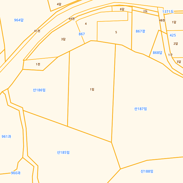 세종특별자치시 연서면 와촌리 산186-1 지적도