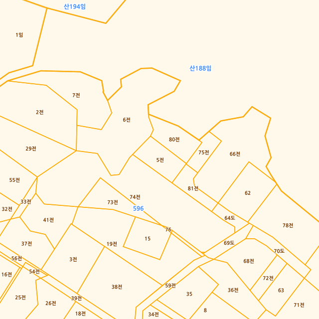 경기도 남양주시 수동면 입석리 596-5 지적도