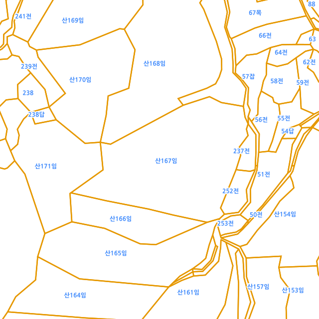 경기도 포천시 영북면 대회산리 산167 지적도