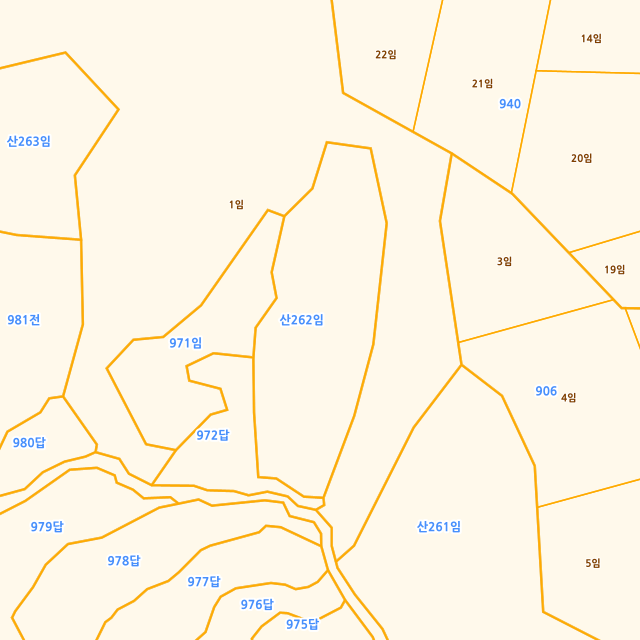 경기도 양평군 양동면 단석리 산262 지적도