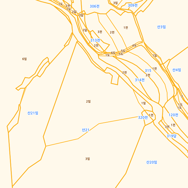 충청북도 영동군 영동읍 오탄리 산21-2 지적도