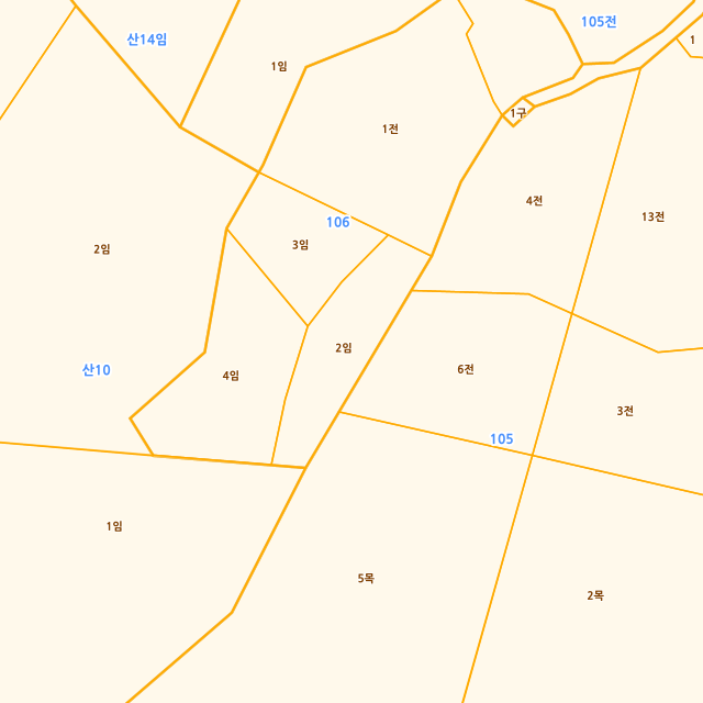 충청북도 단양군 적성면 하원곡리 106-2 지적도
