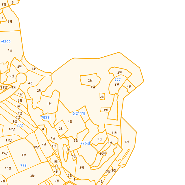 전라남도 목포시 달동 산210-1 지적도