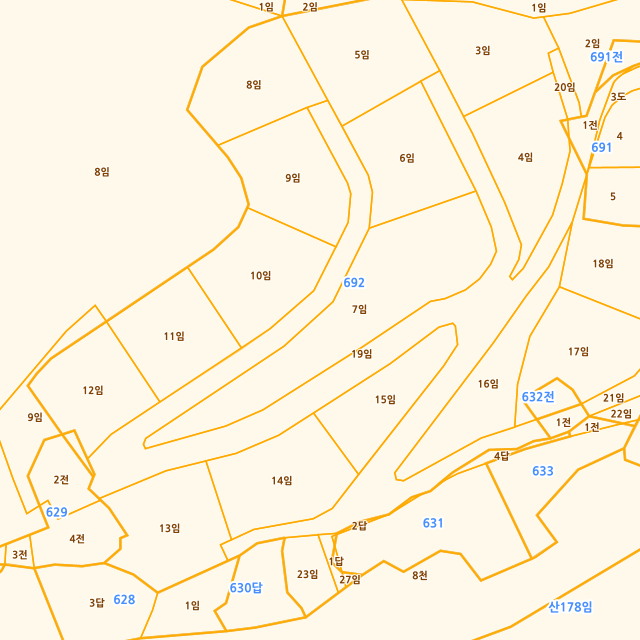 전라남도 광양시 옥룡면 동곡리 692-7 지적도