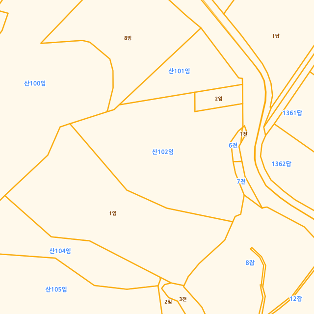 전라남도 무안군 일로읍 의산리 산102 지적도