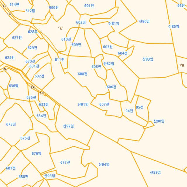 전라남도 완도군 청산면 동촌리 산91 지적도