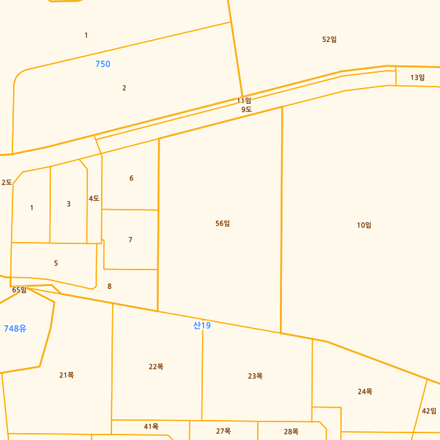 경상북도 경주시 천북면 물천리 산19-56 지적도