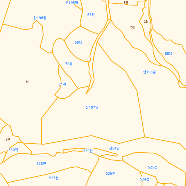 경상북도 안동시 와룡면 서현리 산197 지적도