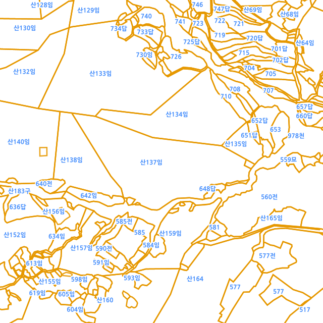 경상북도 고령군 쌍림면 용리 산137 지적도