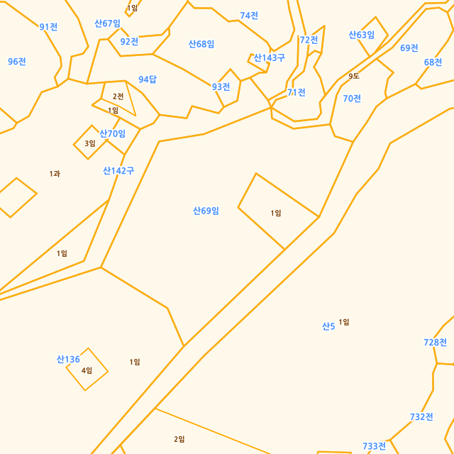 경상남도 창원시 의창구 동읍 봉산리 산69 지적도