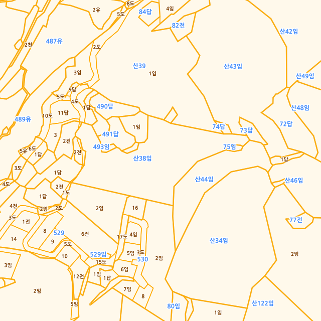경상남도 사천시 와룡동 산38 지적도
