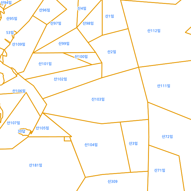 경상남도 밀양시 상동면 도곡리 산103 지적도