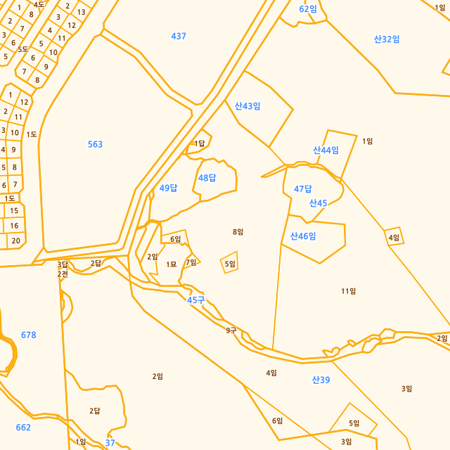 경상남도 양산시 북정동 산45-8 지적도