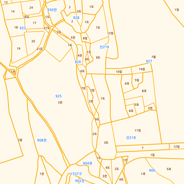 경상남도 양산시 원동면 용당리 산217-2 지적도