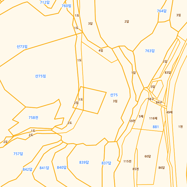 경상남도 산청군 차황면 실매리 산75-3 지적도