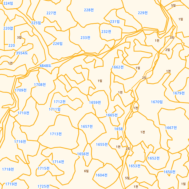 제주특별자치도 제주시 구좌읍 한동리 1658-1 지적도