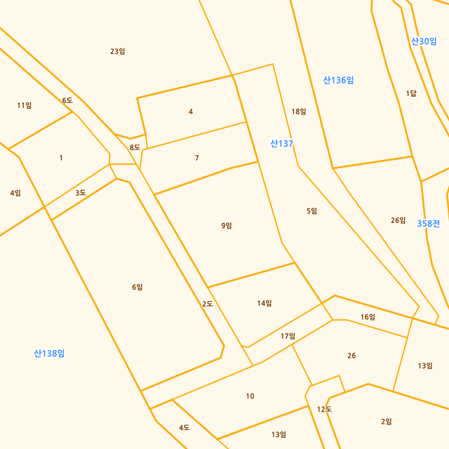 강원특별자치도 춘천시 남산면 산수리 산137-9 지적도