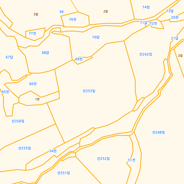 강원특별자치도 양양군 양양읍 화일리 산253 지적도