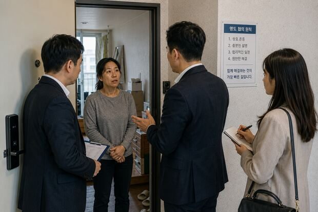 명도 현장 — 대화로 풀어 갑니다